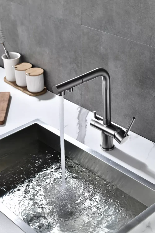 Смеситель SERPENTINE с подключением к фильтру для воды Вороненая сталь GM