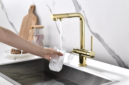 Смеситель SERPENTINE с подключением к фильтру для воды Золото G