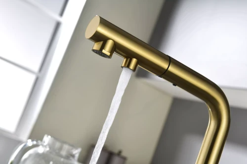 Смеситель SERPENTINE с подключением к фильтру для воды Брашированное золото BG