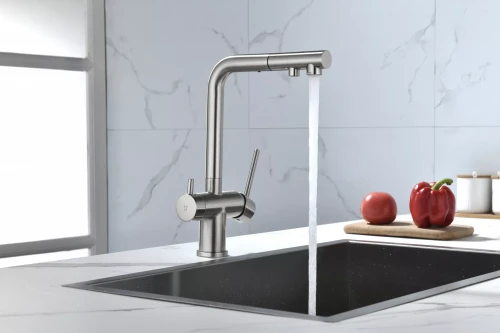 Смеситель SERPENTINE с подключением к фильтру для воды Брашированная сталь