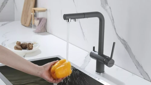 Смеситель SERPENTINE с подключением к фильтру для воды Серый металлик