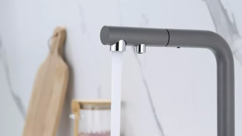 Смеситель SERPENTINE с подключением к фильтру для воды Серый металлик