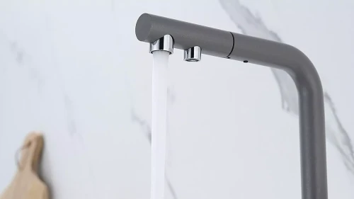 Смеситель SERPENTINE с подключением к фильтру для воды Серый металлик