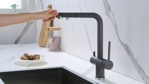 Смеситель SERPENTINE с подключением к фильтру для воды Серый металлик