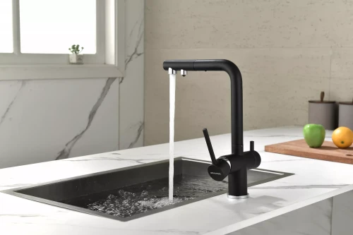 Смеситель SERPENTINE с подключением к фильтру для воды черный