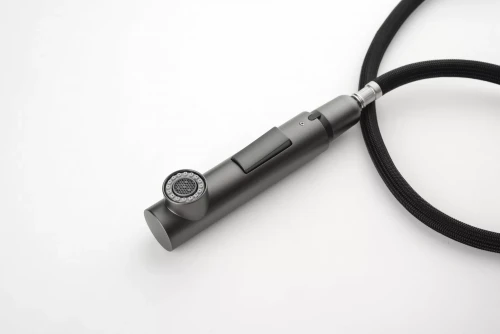 Смеситель Paulmark Neo латунный с поворотным изливом Вороненая сталь GM