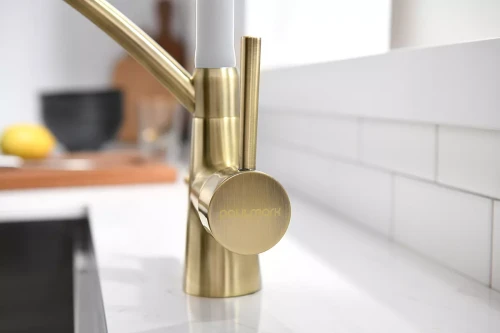 Смеситель Paulmark Siegen однорычажный с гибким шлангом Бронза / белый