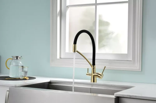 Смеситель Paulmark Siegen однорычажный с гибким шлангом Золото G