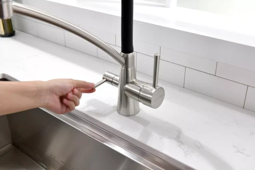 Смеситель Paulmark Siegen однорычажный с гибким шлангом Брашированная сталь