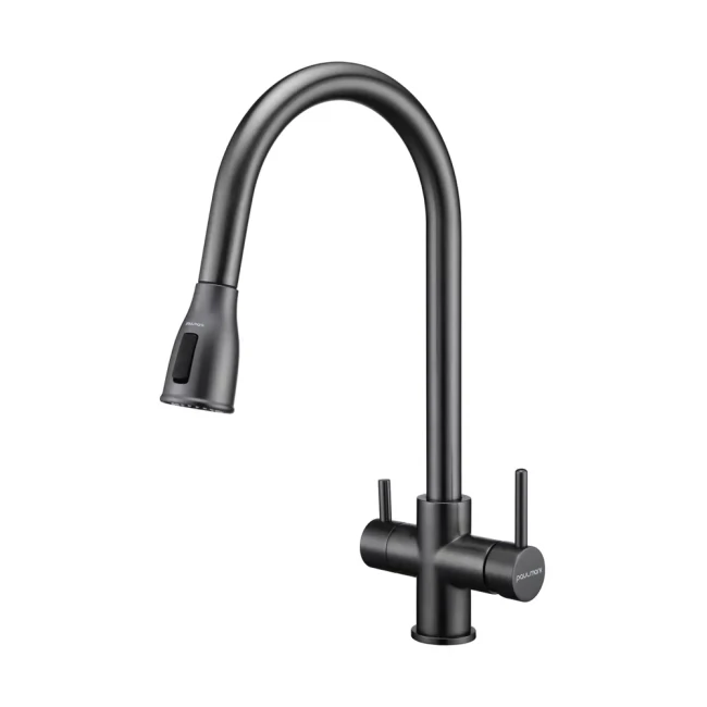 Смеситель латунный LANGE с подключением к фильтру для воды с выдвижной лейкой