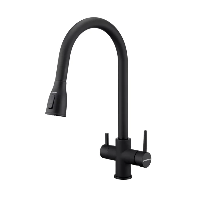 Смеситель латунный LANGE с подключением к фильтру для воды с выдвижной лейкой