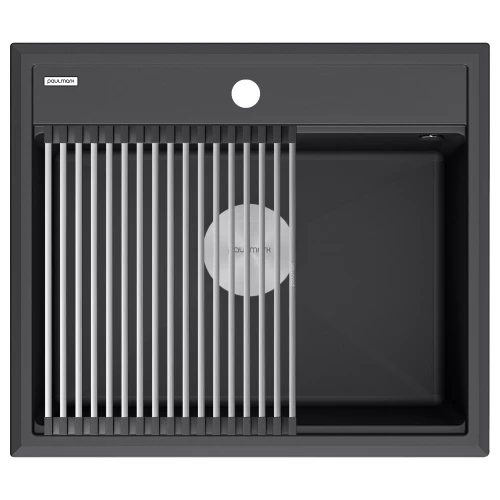 Кухонная мойка STEPIA 60 врезная из искусственного гранита Антрацит