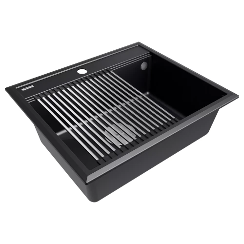 Кухонная мойка STEPIA 60 врезная из искусственного гранита черный