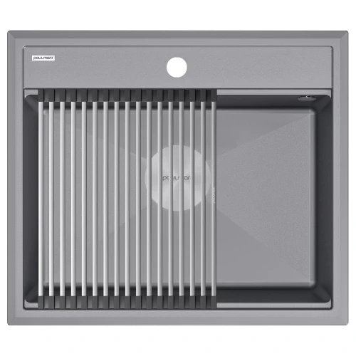 Кухонная мойка STEPIA 60 врезная из искусственного гранита Серый металлик