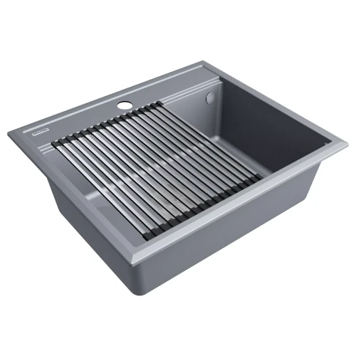 Кухонная мойка STEPIA 60 врезная из искусственного гранита Серый металлик