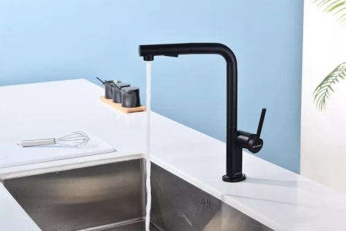 Смеситель Paulmark Neo латунный с поворотным изливом Антрацит