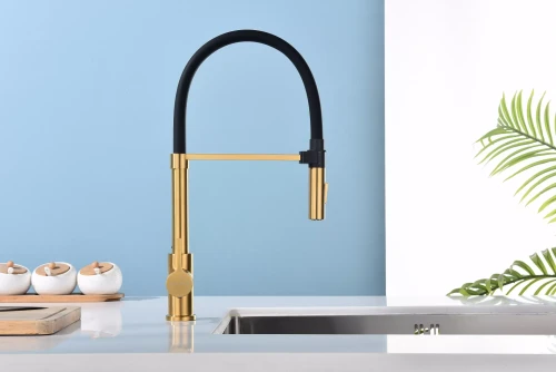 Смеситель Paulmark Halt поворотный Брашированное золото BG