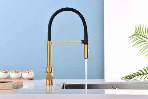 Смеситель Paulmark Halt поворотный Брашированное золото BG