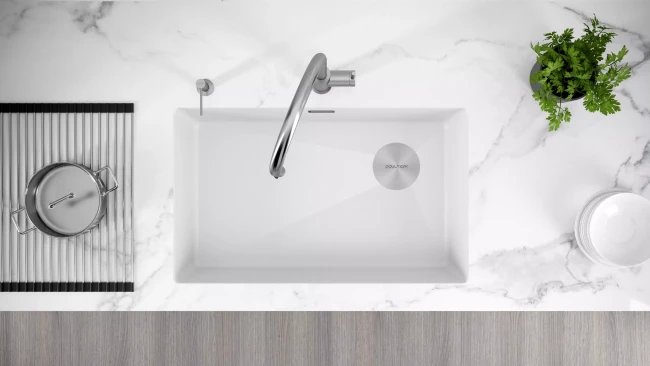 Кухонная мойка LUMI 74 UNI-SKEW из искусственного гранита прямоугольная