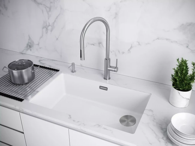 Кухонная мойка LUMI 74 UNI-SKEW из искусственного гранита прямоугольная