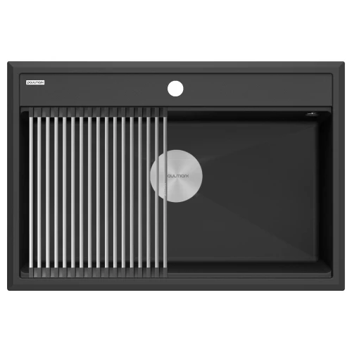 Кухонная мойка STEPIA 80 врезная из искусственного гранита Антрацит