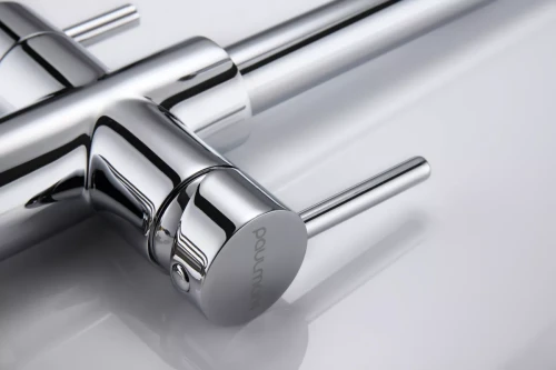 Смеситель латунный LANGE с подключением к фильтру для воды с выдвижной лейкой Хром CR