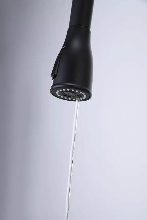 Смеситель латунный LANGE с подключением к фильтру для воды с выдвижной лейкой Антрацит