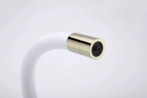 Смеситель Paulmark Salix с гибким изливом Белый / золото