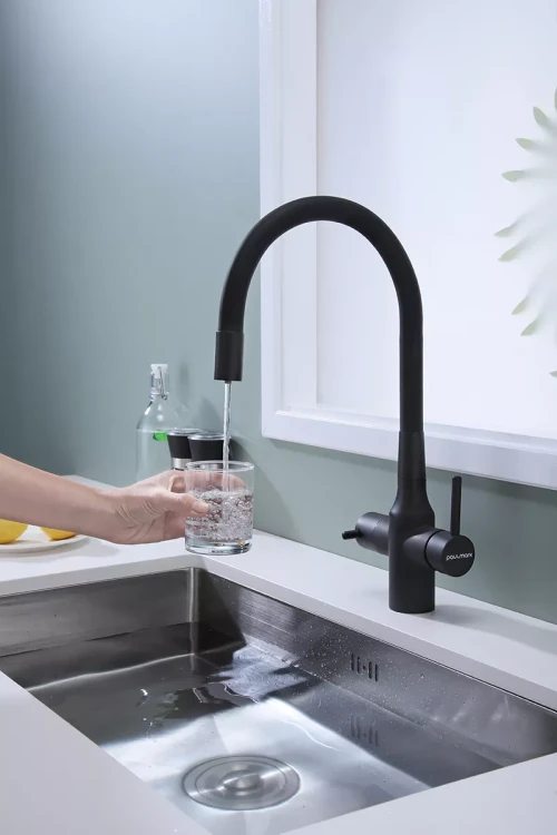 Смеситель Paulmark Salix с гибким изливом Антрацит