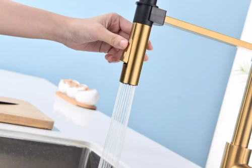 Смеситель Paulmark Halt поворотный Брашированное золото BG