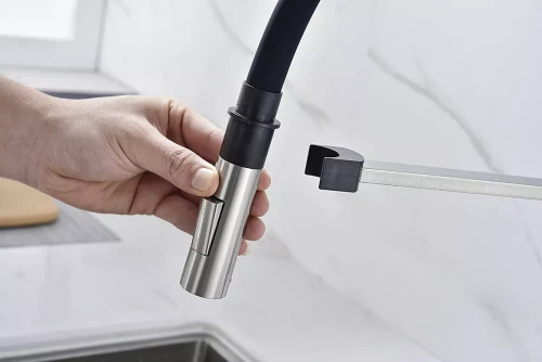 Смеситель Paulmark Halt поворотный Брашированная сталь