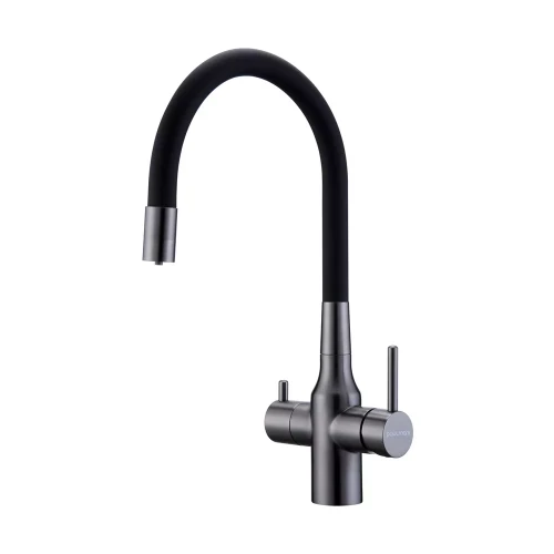 Смеситель Paulmark Salix с гибким изливом Вороненая сталь GM