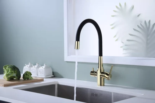 Смеситель Paulmark Salix с гибким изливом Золото G