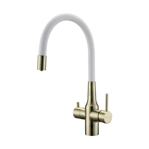 Смеситель Paulmark Salix с гибким изливом Бронза / белый