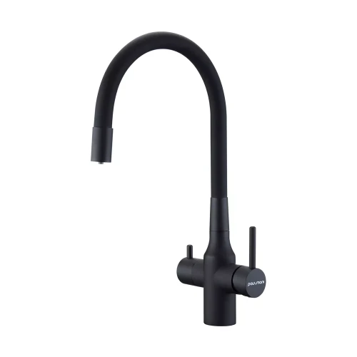Смеситель Paulmark Salix с гибким изливом Антрацит