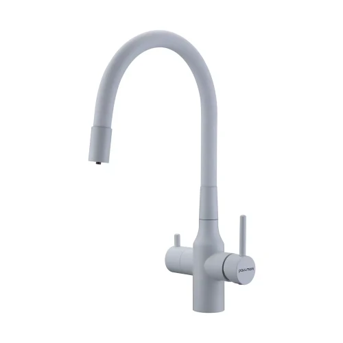 Смеситель Paulmark Salix с гибким изливом Белый матовый WH