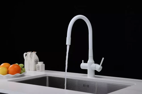 Смеситель Paulmark Salix с гибким изливом Белый матовый WH