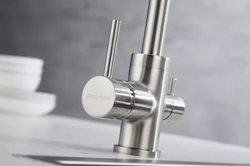 Смеситель Paulmark Essen с подключением к фильтру для воды Брашированная сталь