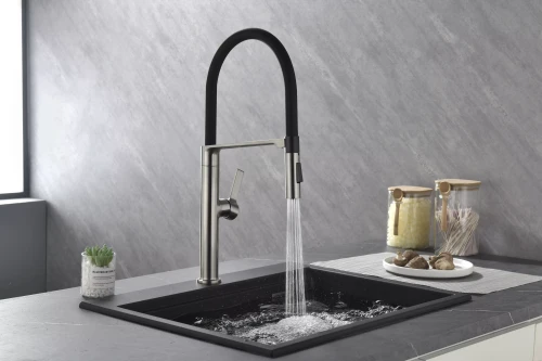 Смеситель Paulmark Barrel с гибким изливом Брашированная сталь