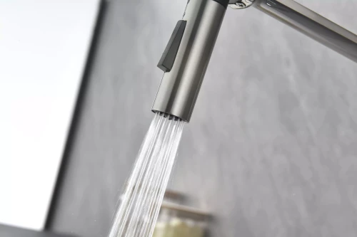 Смеситель Paulmark Barrel с гибким изливом Брашированная сталь