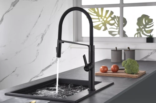 Смеситель Paulmark Barrel с гибким изливом Антрацит