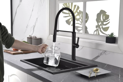 Смеситель Paulmark Barrel с гибким изливом Антрацит