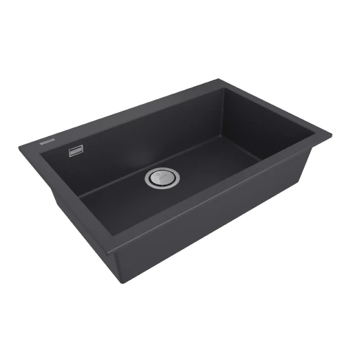 Кухонная мойка DECORATION 76 врезная из искусственного камня Anthracite