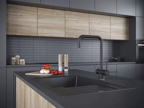 Смеситель с подключением к фильтру для воды двойной  Paulmark Wetter Антрацит