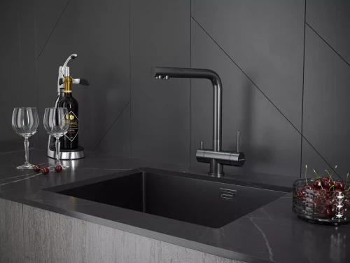 Смеситель с подключением к фильтру для воды Paulmark Skalen Вороненая сталь GM