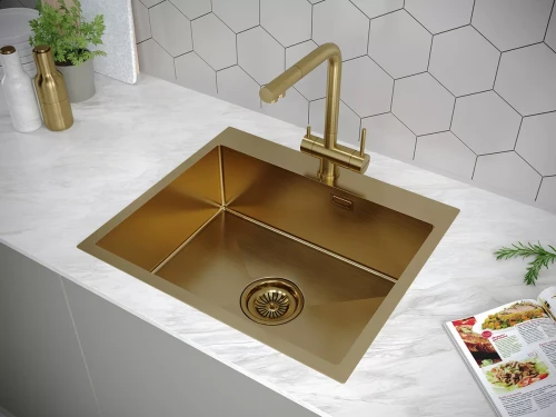 Смеситель с подключением к фильтру для воды Paulmark Skalen Брашированное золото BG