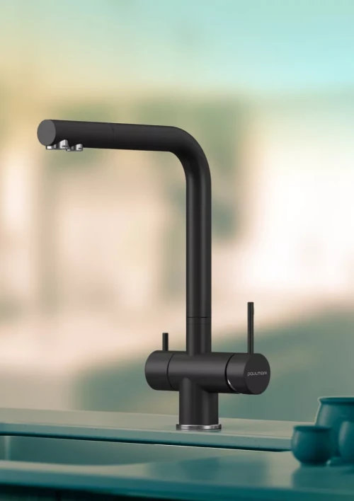 Смеситель с подключением к фильтру для воды Paulmark Skalen Антрацит