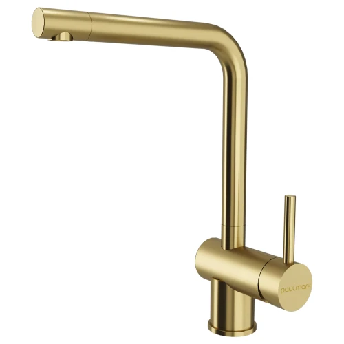 Смеситель Paulmark Spring из нержавеющей стали светлое золото