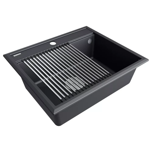 Кухонная мойка STEPIA 60 врезная из искусственного гранита Антрацит