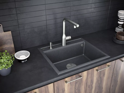 Кухонная мойка STEPIA 60 врезная из искусственного гранита Графит DG